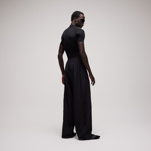 Cotton acetate faille pants - black