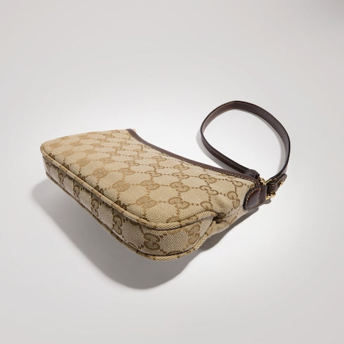 Gossip small shoulder bag - sand and brown GG canvas