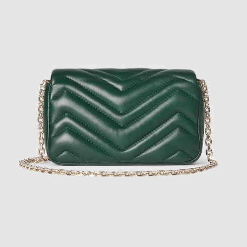 GG Marmont mini shoulder bag - green leather