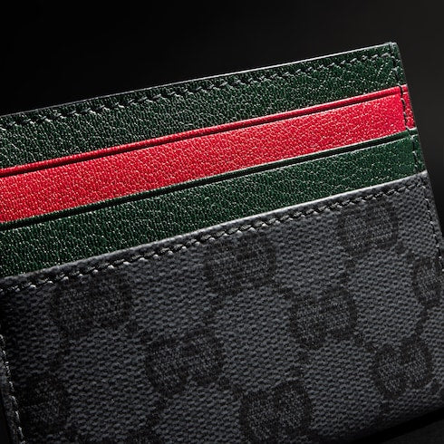 Card case with Web card slots - black GG canvas