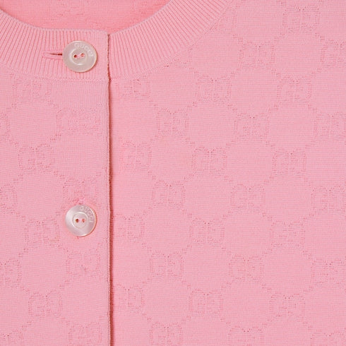 GG fine fabric jacquard cardigan - light pink