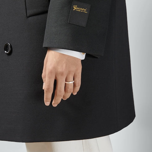 Diagonal Interlocking G thin ring - 925 sterling silver