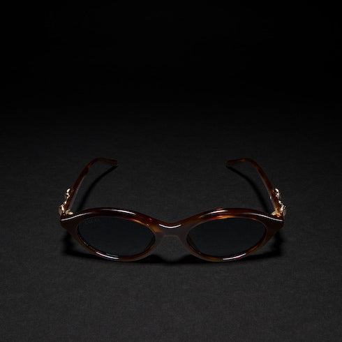 Oval-frame sunglasses - brown tortoiseshell