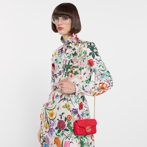GG Marmont mini shoulder bag - bright red leather