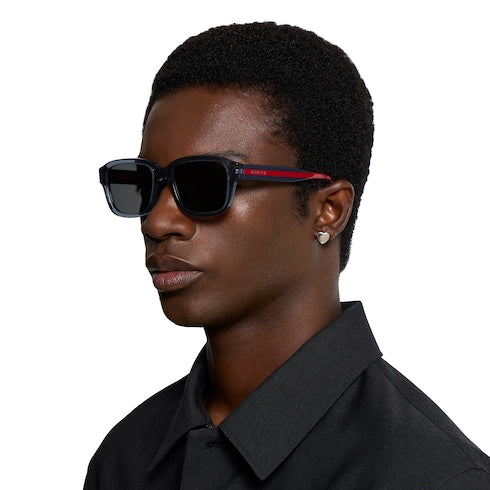 Square frame sunglasses - transparent blue