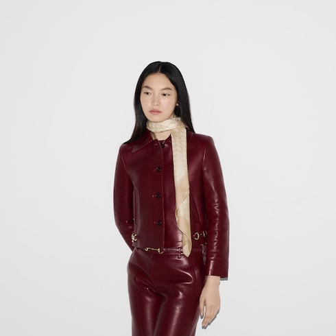 Laminated printed silk twill carré - white
