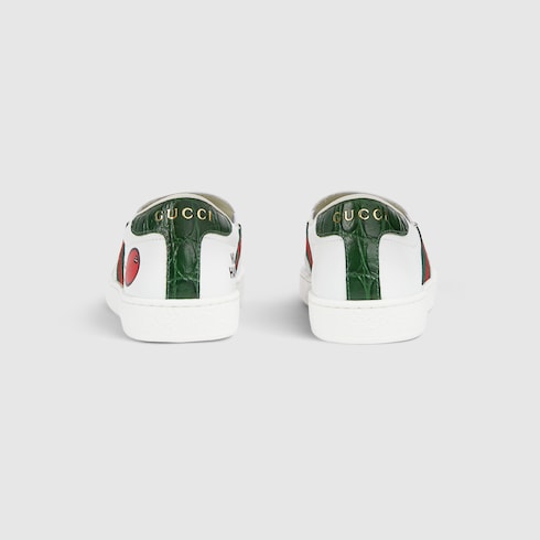 Children's Gucci Ace slip-on sneakers - white leather