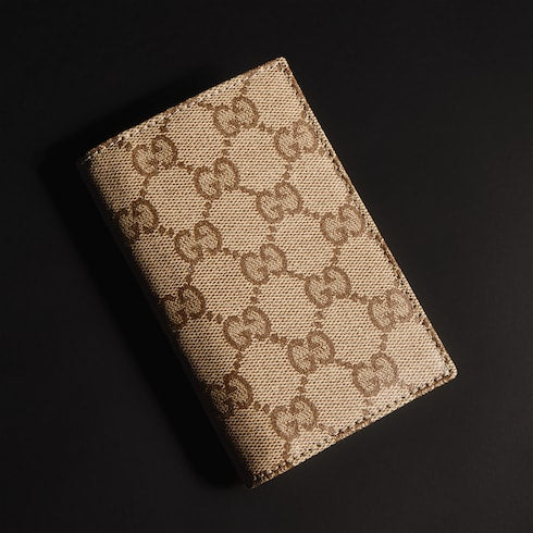 Gucci Essence Classic card case - sand and brown GG canvas