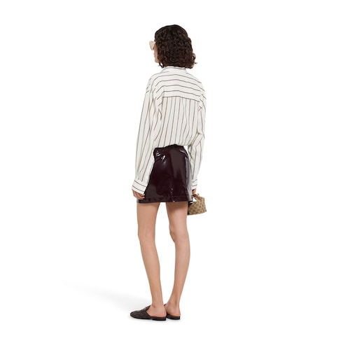 Web silk jacquard shirt - white