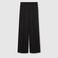 Light wool pant with embroidery - black