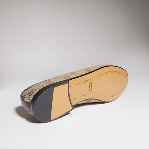 Women's Gucci Jordaan loafer - beige and ebony GG canvas