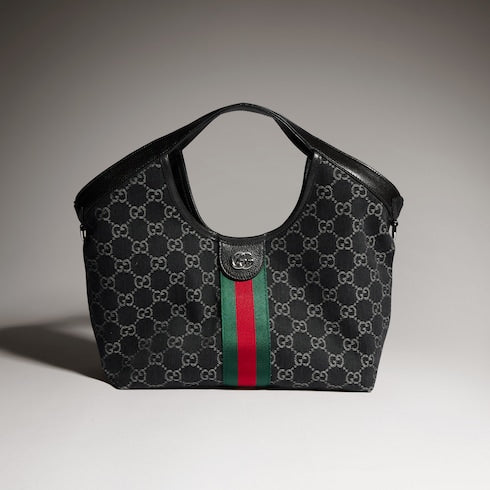 Gucci Giglio small tote bag - black GG denim