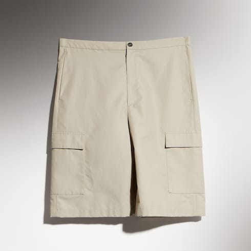 Lightweight cotton nylon twill pants - beige