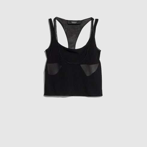 Light crêpe jersey bralette set - black
