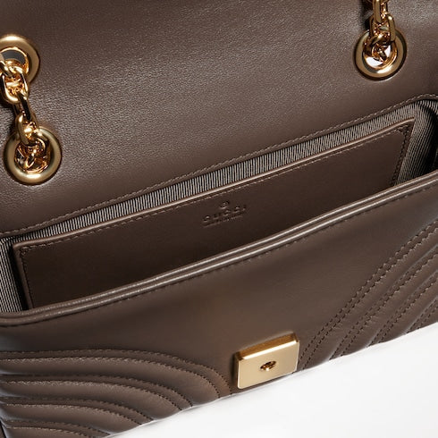 GG Marmont small shoulder bag - dark taupe leather