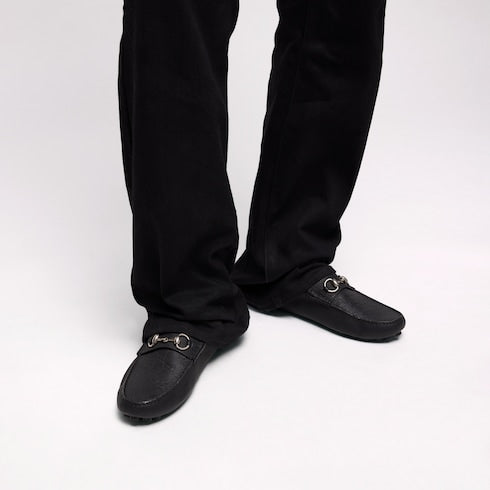 Men's driver with Horsebit - black GG leather