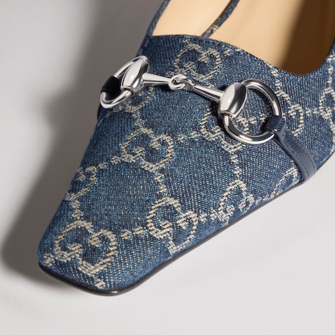 Women's Vittoria pump - dark blue GG denim