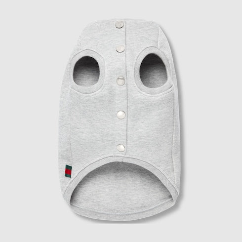 Embossed cotton pet sweatshirt - light grey
