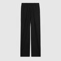 Wool silk twill pants - black