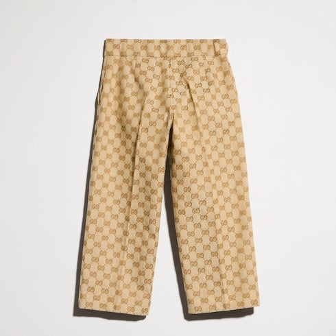 Children's GG canvas pants - sand and brown