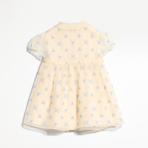 Baby embroidered silk dress - off white