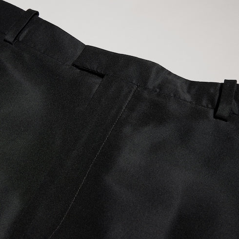 Fine silk faille pants - black