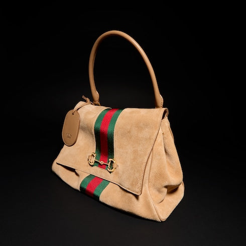 Paparazzo medium top handle bag - sand suede