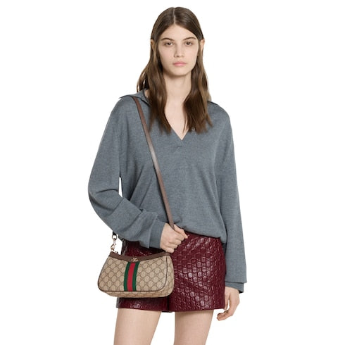 Ophidia small shoulder bag - beige and brown GG fabric