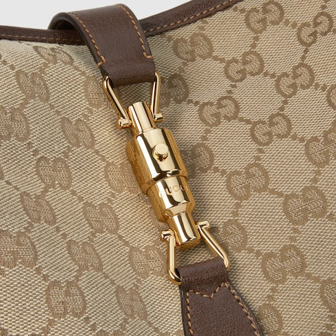 Gucci Jackie 1961 large crossbody bag - sand and brown GG canvas