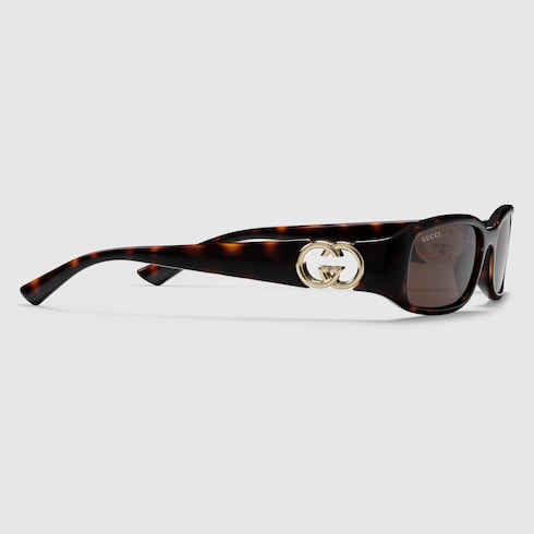 Rectangular frame sunglasses - dark tortoiseshell