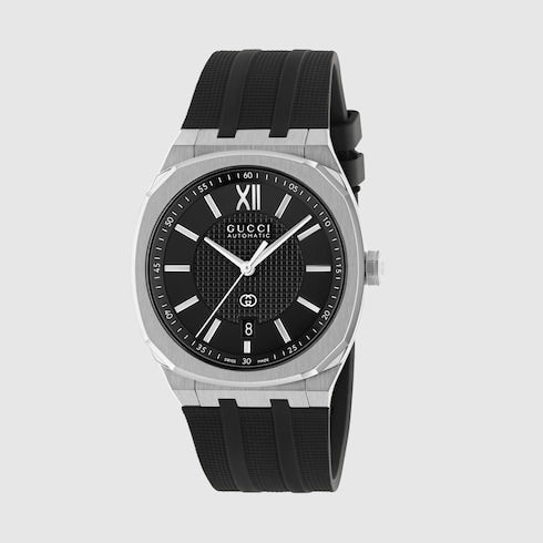 GUCCI 25H rubber strap, 40mm - black rubber
