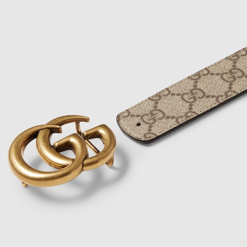 Reversible GG Marmont belt - black leather