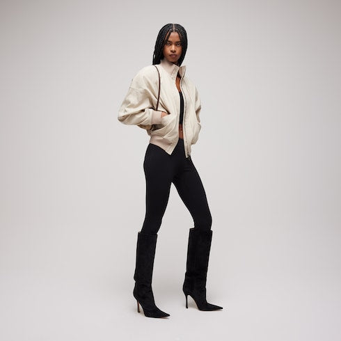 Crêpe jersey pants - black