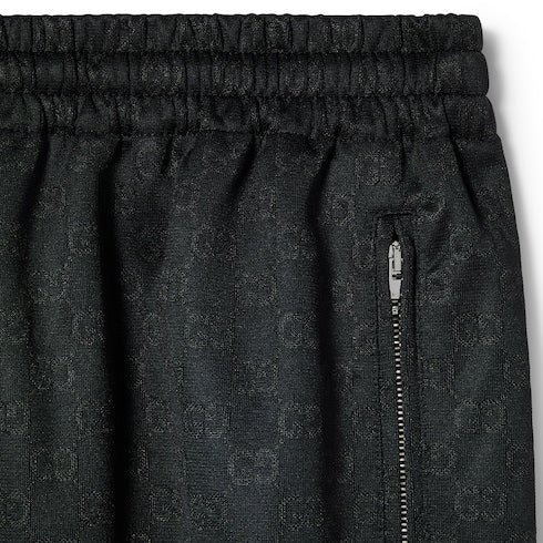 GG jersey jacquard leisure pants - black