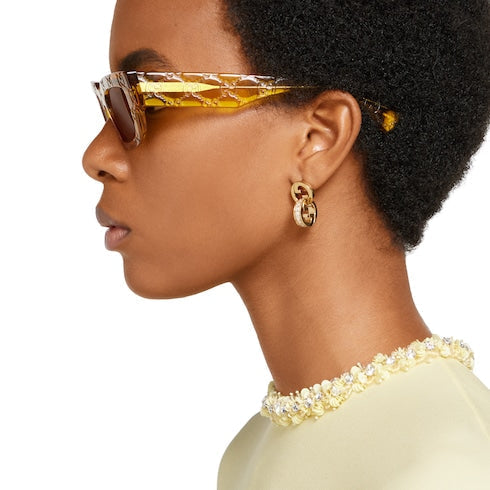 Gucci Blondie intertwined crystal earrings - light gold-toned brass