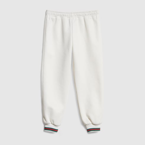 Children's jersey pants with Web - white