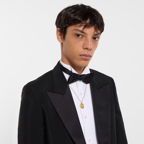 Light wool mohair canvas suit - black