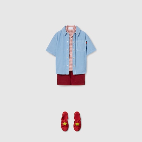 Children's cotton canvas shorts - red