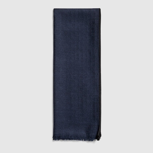 GG wool silk jacquard stole - blue