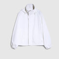 Compact cotton canvas zip jacket - white
