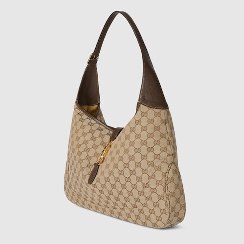 Gucci Jackie 1961 large crossbody bag - sand and brown GG canvas