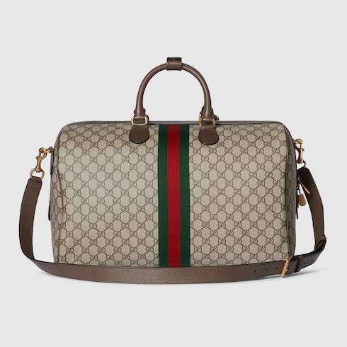 Gucci Savoy medium duffle bag - beige and dark brown fabric