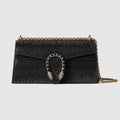 Dionysus crystal medium shoulder bag - black suede