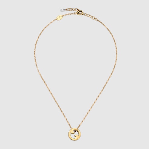 Gucci Blondie crystal pendant necklace - light gold-toned brass
