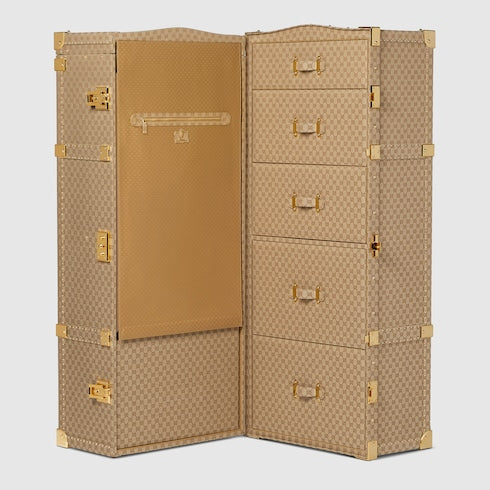 L'Archetipo hard-sided trunk - sand and brown GG canvas
