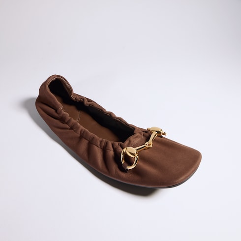 Women's Prima ballet flat - dark brown nubuck leather