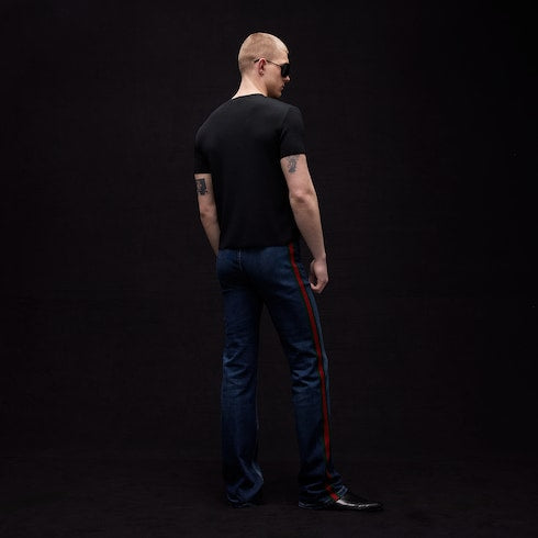 Technical knit fabric T-shirt - black