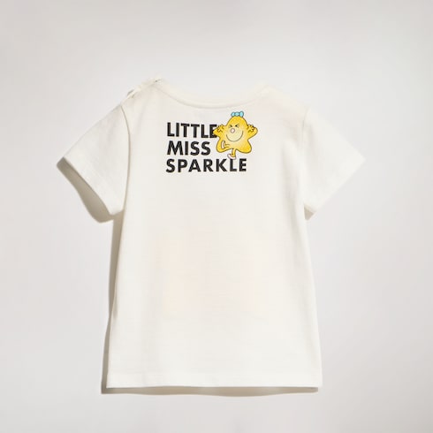 Baby cotton T-shirt with print - white