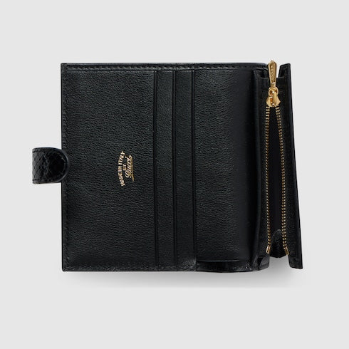Gucci Jackie anaconda medium wallet - black