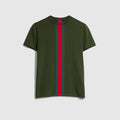 Knit cotton T-shirt with Web intarsia - green